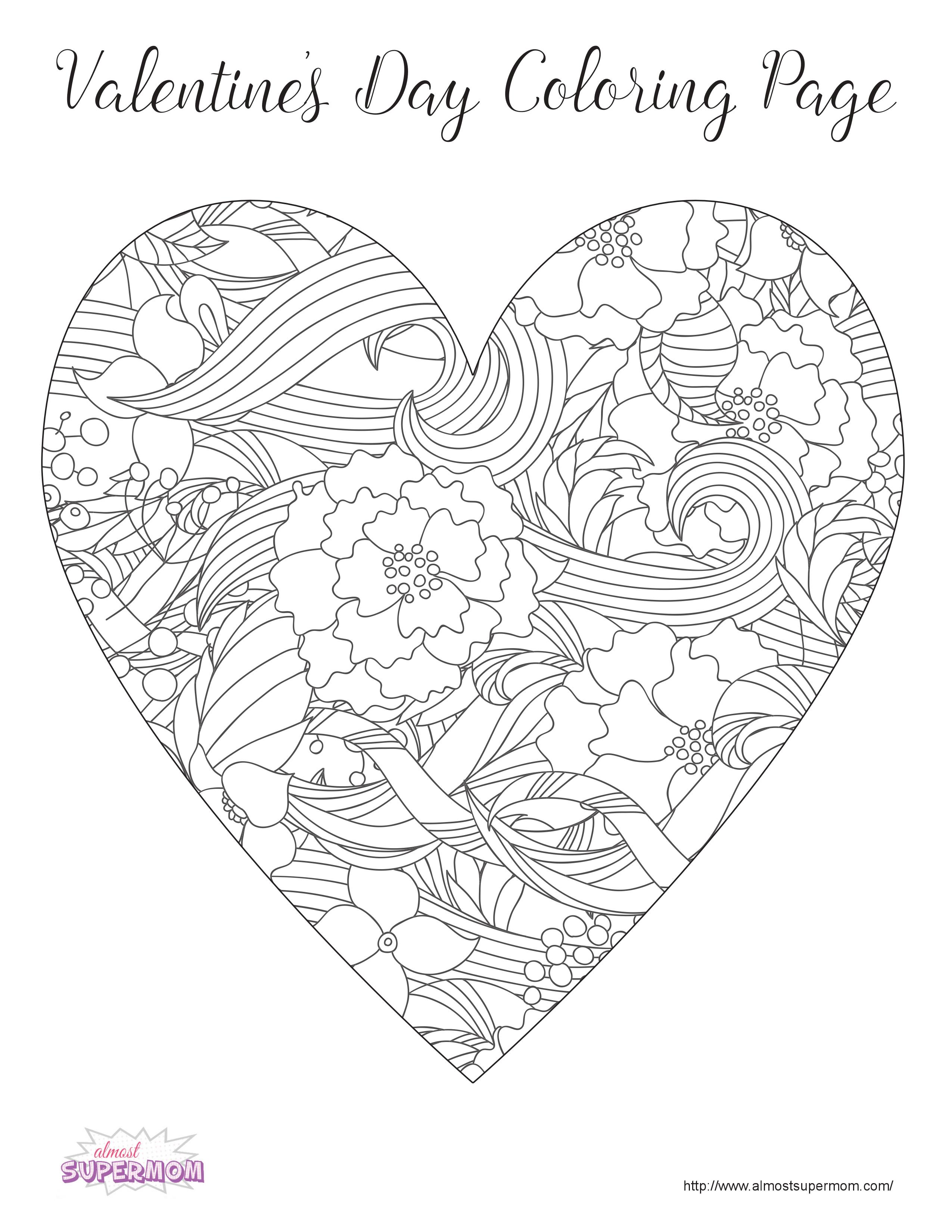 Free valentines day coloring pages for grown ups