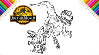 How to draw blue and beta velociraptors jurassic world doinion