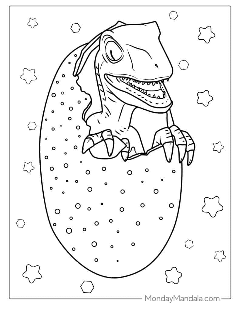 Velociraptor coloring pages free pdf printables