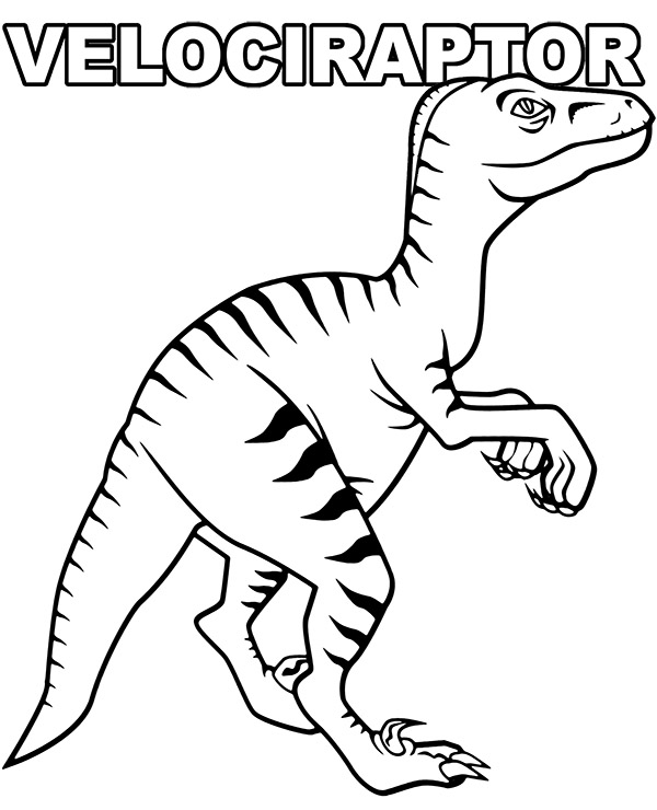 Printable velociraptor coloring page sheet