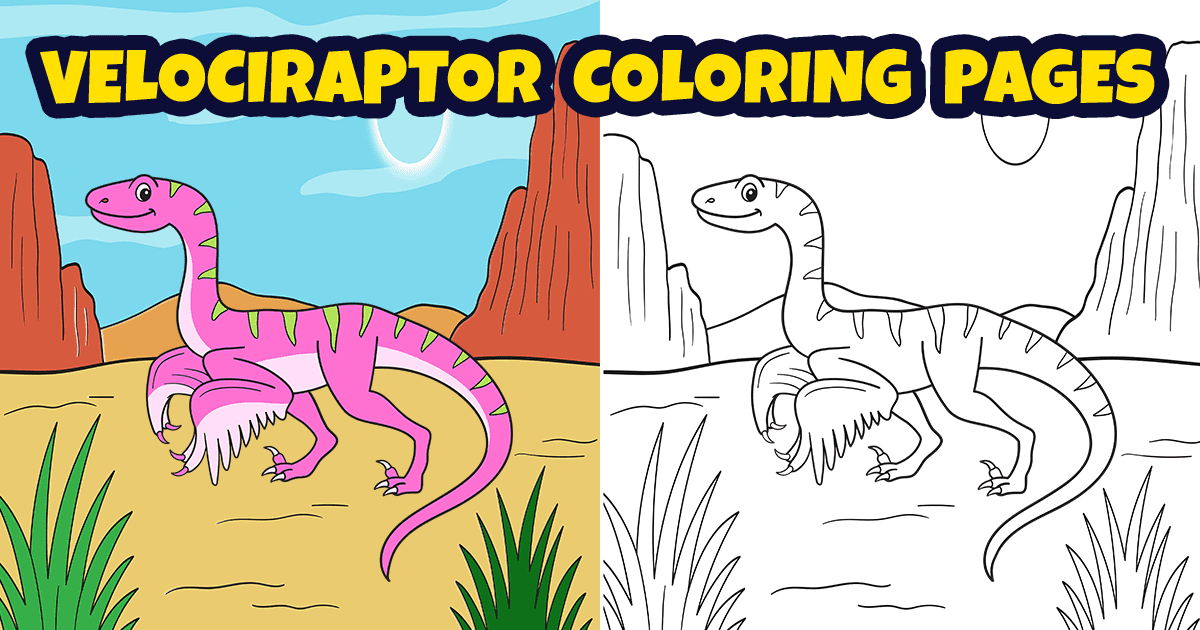 Velociraptor coloring pages for kids free pdfs