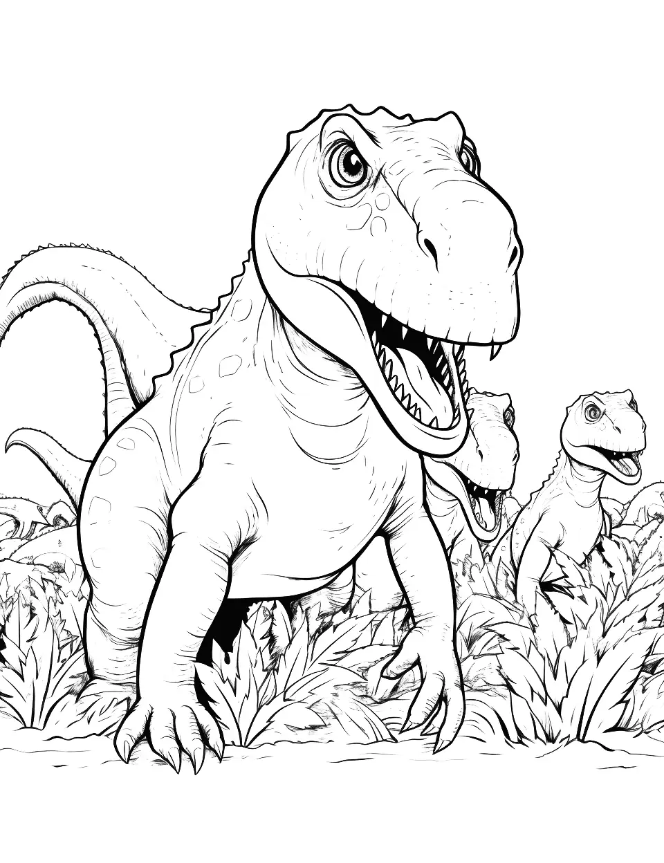 Dinosaur coloring pages free printable sheets