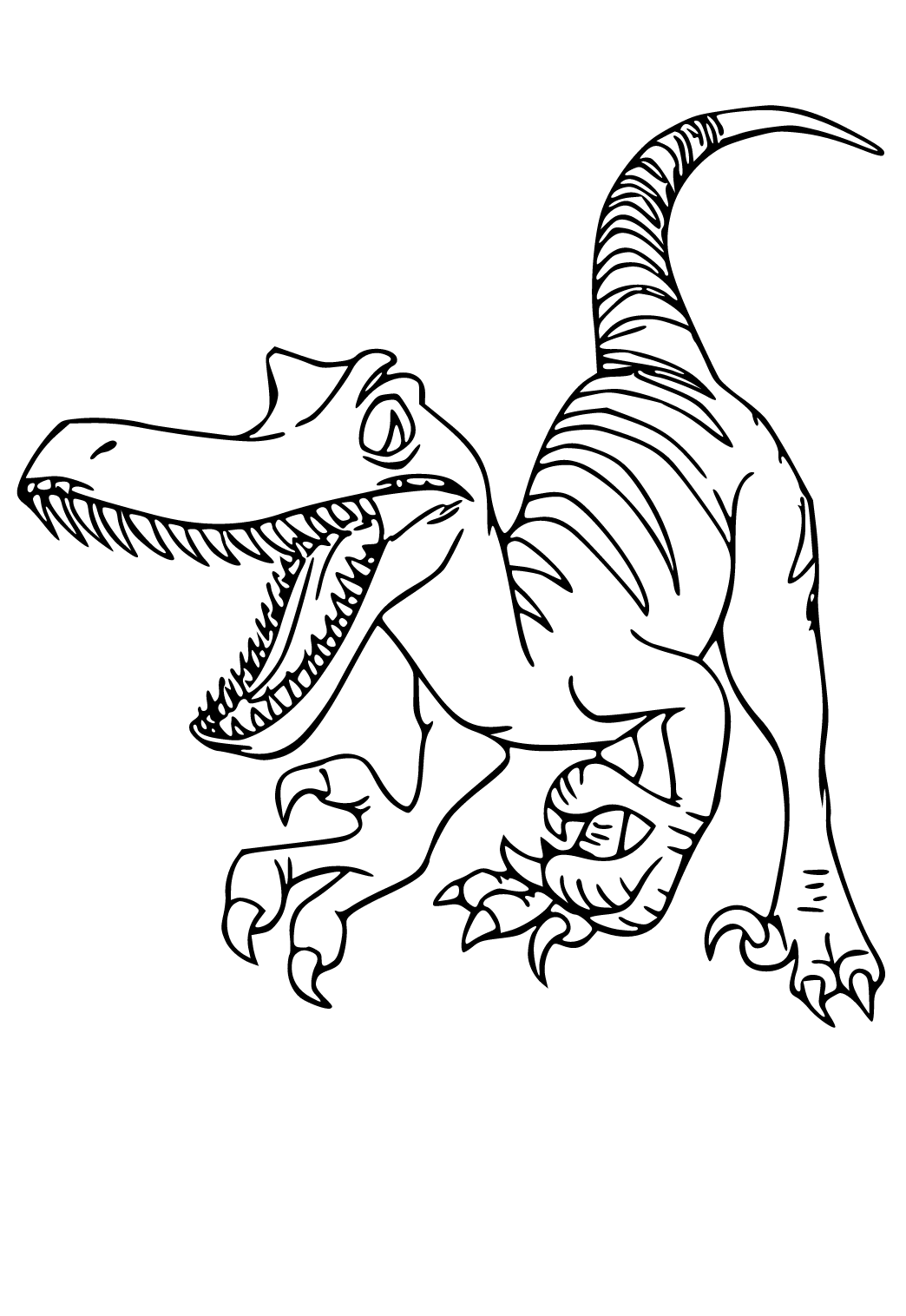 Free printable velociraptor mouth coloring page for adults and kids