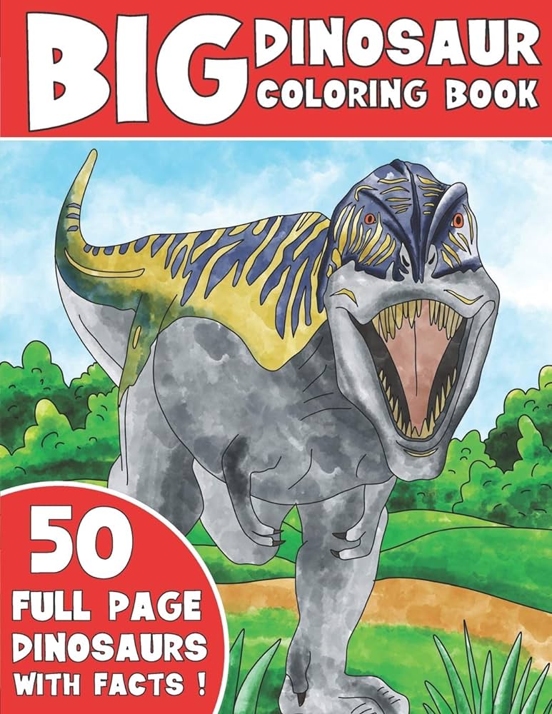 The big dinosaur coloring book jumbo kids coloring book with dinosaur facts coloring king books