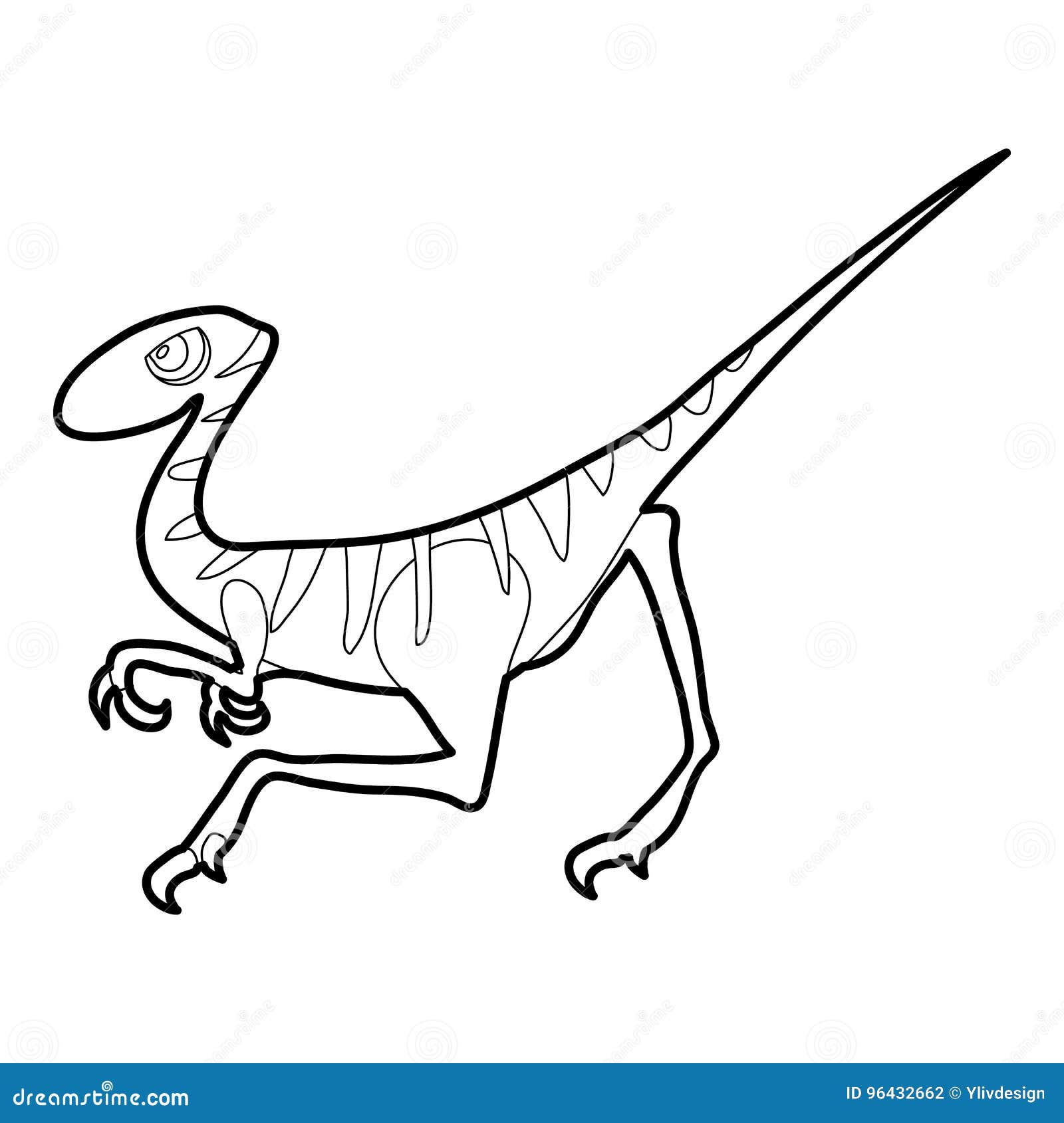 Velociraptor icon outline stock vector illustration of history