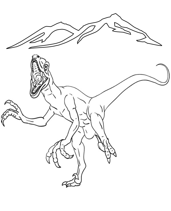 Velociraptor coloring page dinosaur