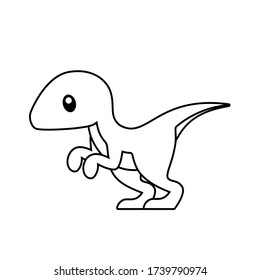 Cute raptor dinosaur coloring page vector stock vector royalty free