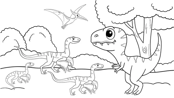 Velociraptor coloring pages for kids free pdfs