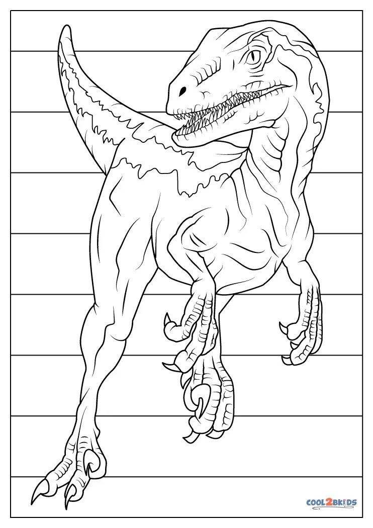 Free printable velociraptor coloring pages for kids