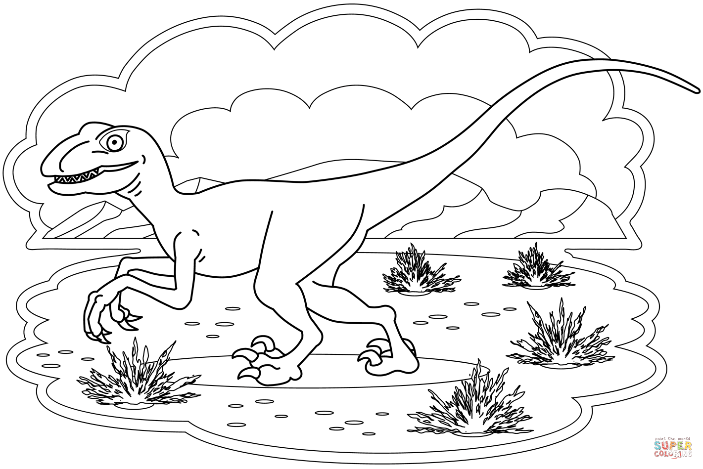 Velociraptor coloring page free printable coloring pages
