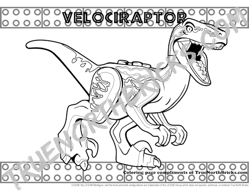 Lego velociraptor coloring page unofficial