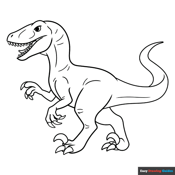 Velociraptor coloring page easy drawing guides