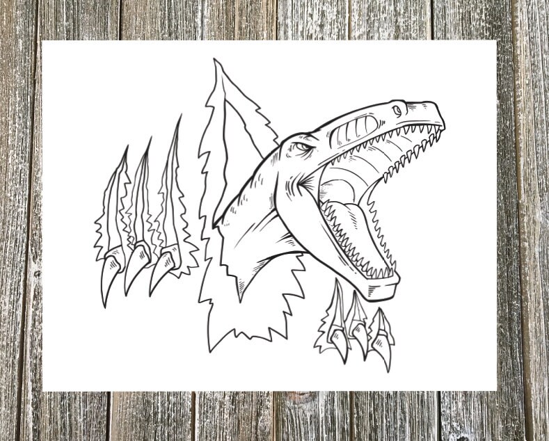 Velociraptor coloring page downloadable pdf file