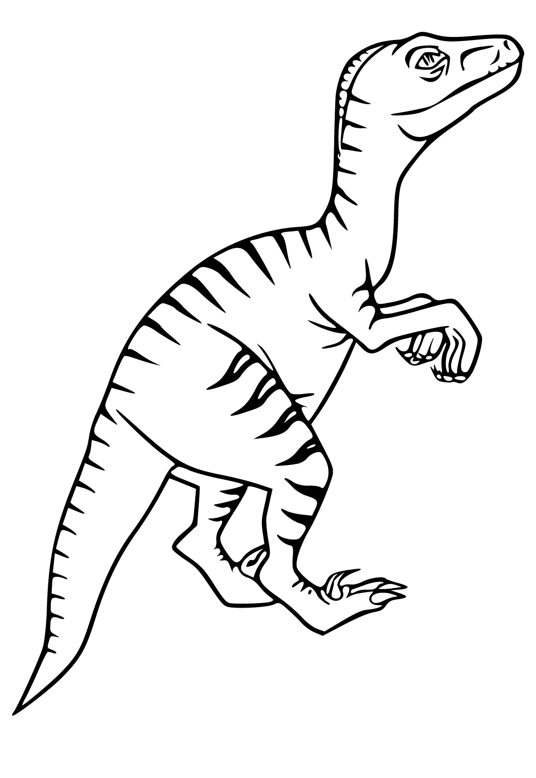 Free printable velociraptor cute coloring page for adults and kids