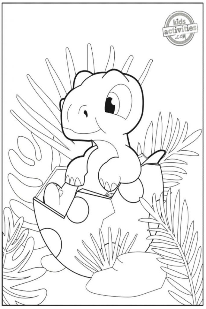 Free adorable baby dinosaur coloring pages for kids kids activities blog