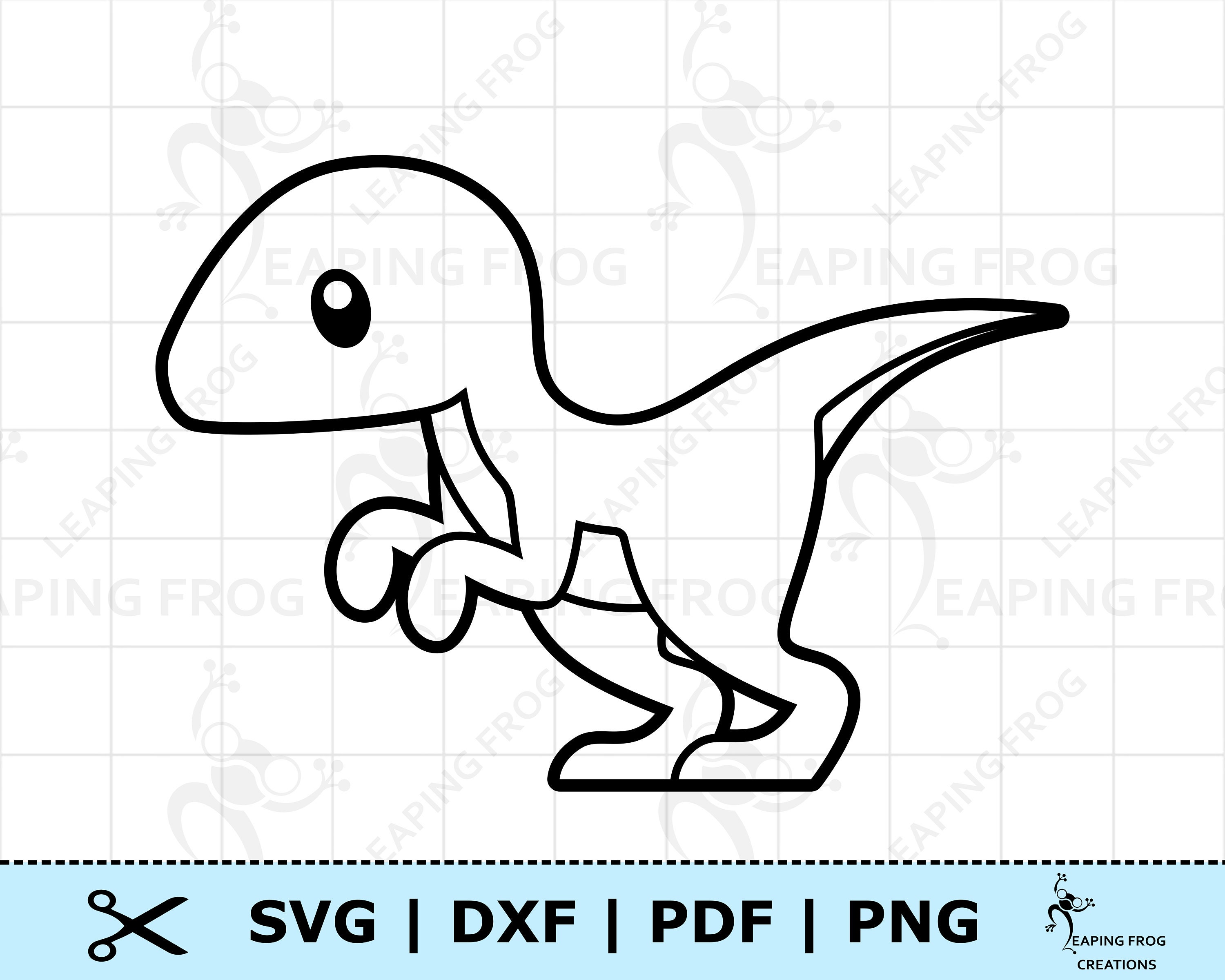 Cute baby dinosaur svg png dxf eps raptor digital download cricut silhouette cut files outline stencil coloring page