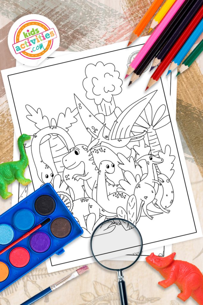 Cutest dinosaur coloring pages including dino doodles kids activities blog