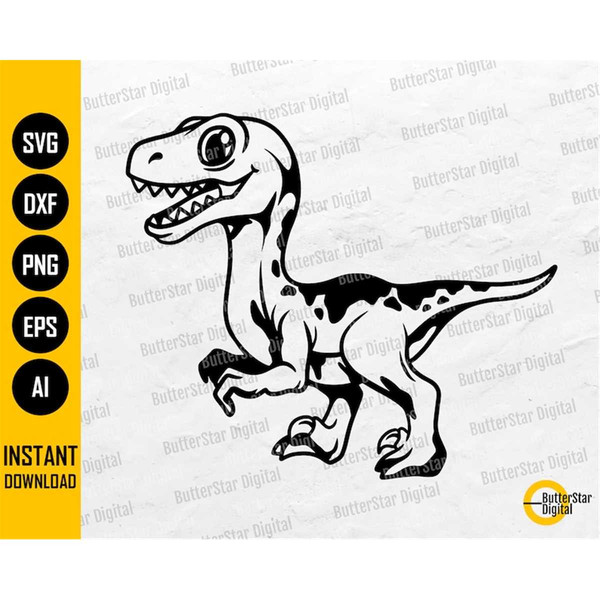 Cute velociraptor svg baby dinosaur svg prehistoric anim