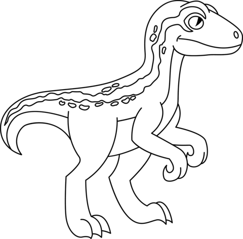 Cartoon velociraptor coloring page free printable coloring pages