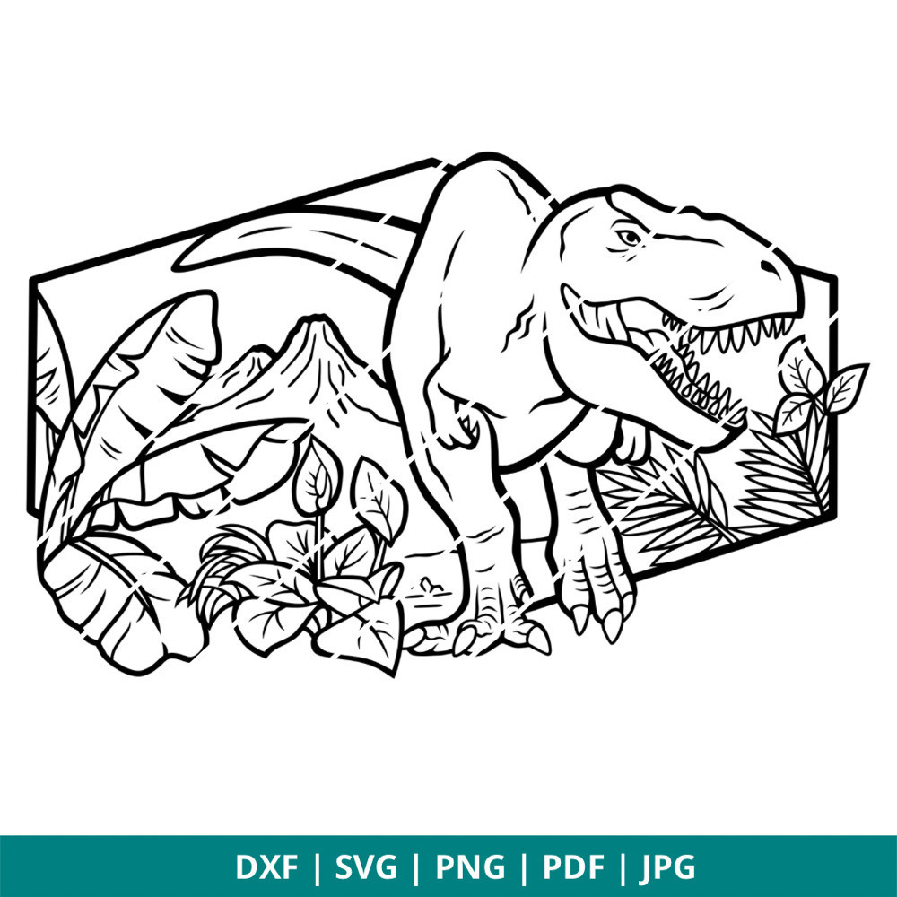 Tyrannosaurus rex dxf jpg pdf png svg dinosaur t