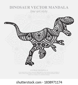 Vector illustration dinosaur mandala coloring book stock vector royalty free