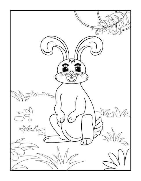 Premium vector happy easter coloring page for kids coloring book for relax and meditation