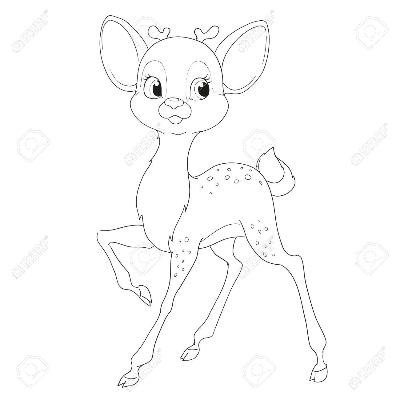 Deer character for coloring book royalty free svg cliparts vectors and stock illustration image