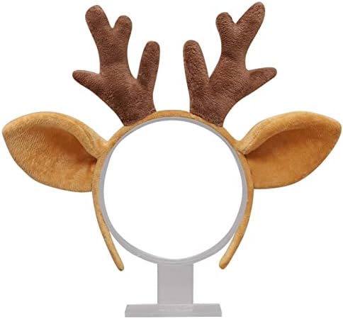 Cheeseandu reindeer antlers headband plush deer ears hair accessory adjustable elk headbands headwear for women girls christmas halloween parties photos booth x brown beauty