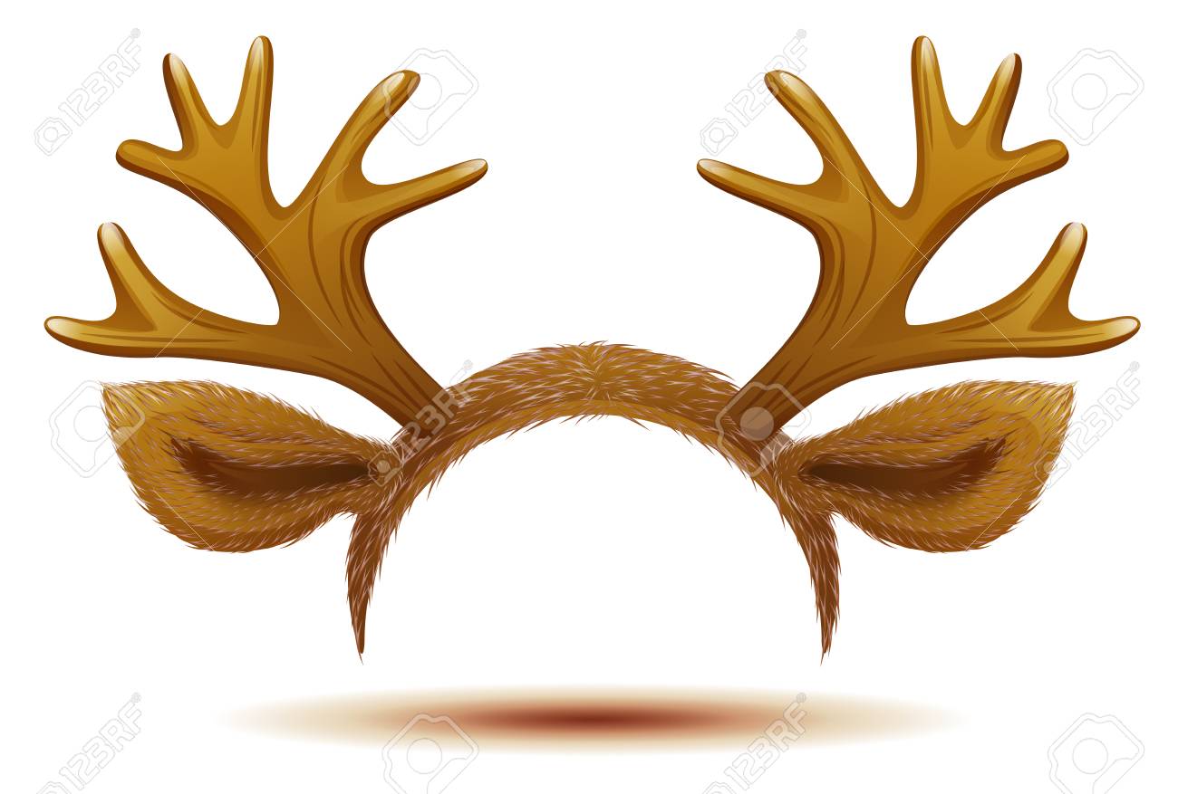 Mask deer antlers and ears isolated on white vector illustration royalty free svg cliparts vectors and stock illustration image