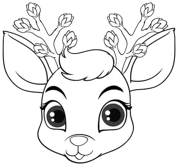 Reindeer coloring page vectors illustrations for free download