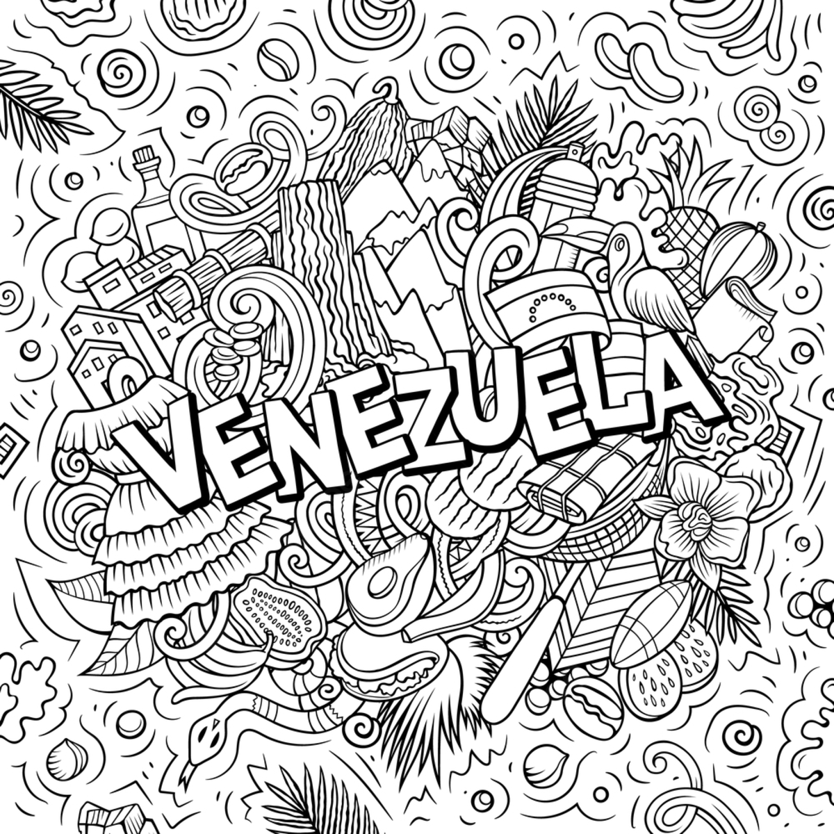 Venezuela hand drawn cartoon doodle illustration background venezuela latin america background image and wallpaper for free download