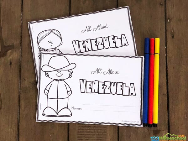 Venezuela for kids printable mini book