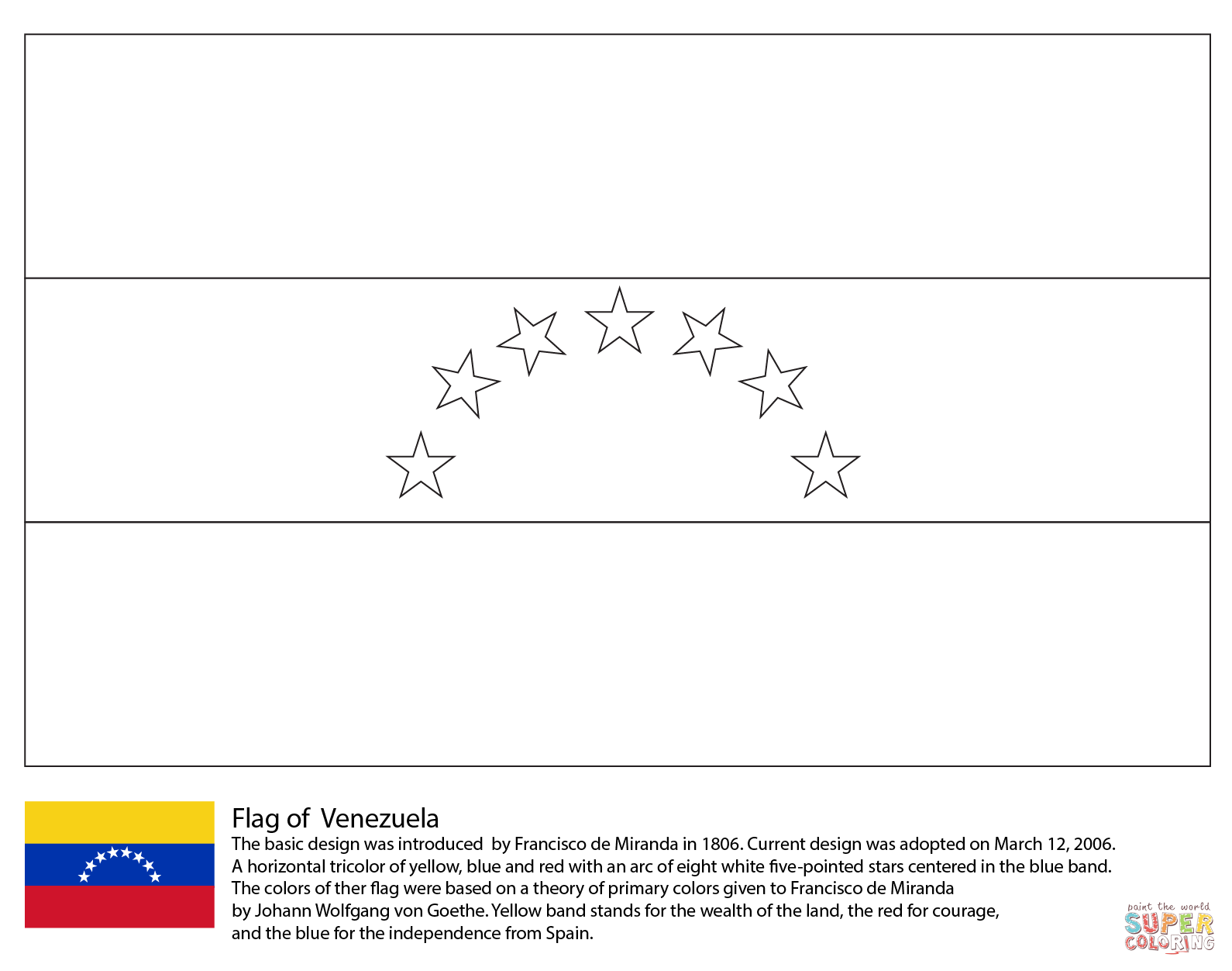 Venezuela flag coloring page free printable coloring pages