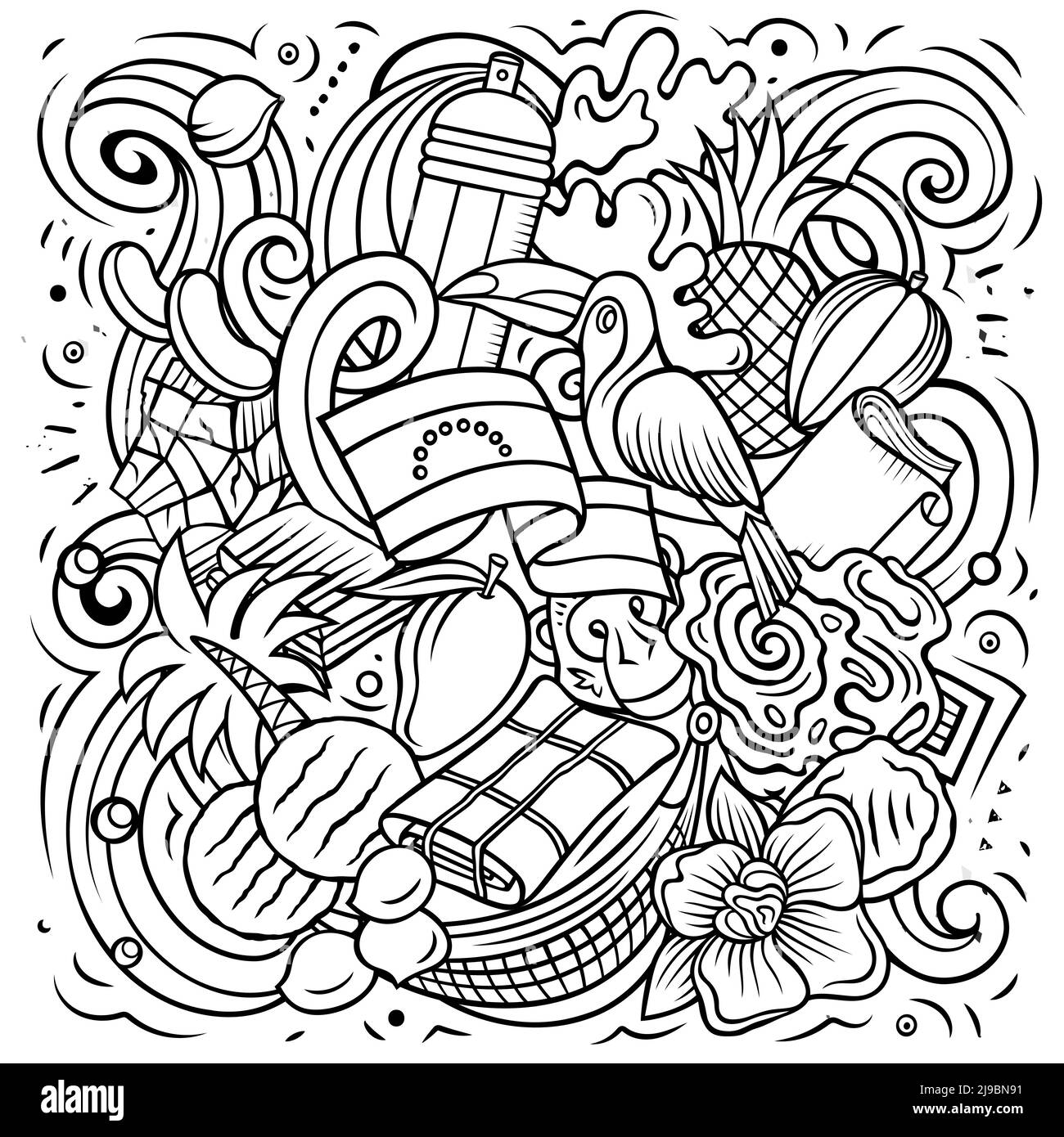 Venezuela hand drawn cartoon doodles illustration stock vector image art