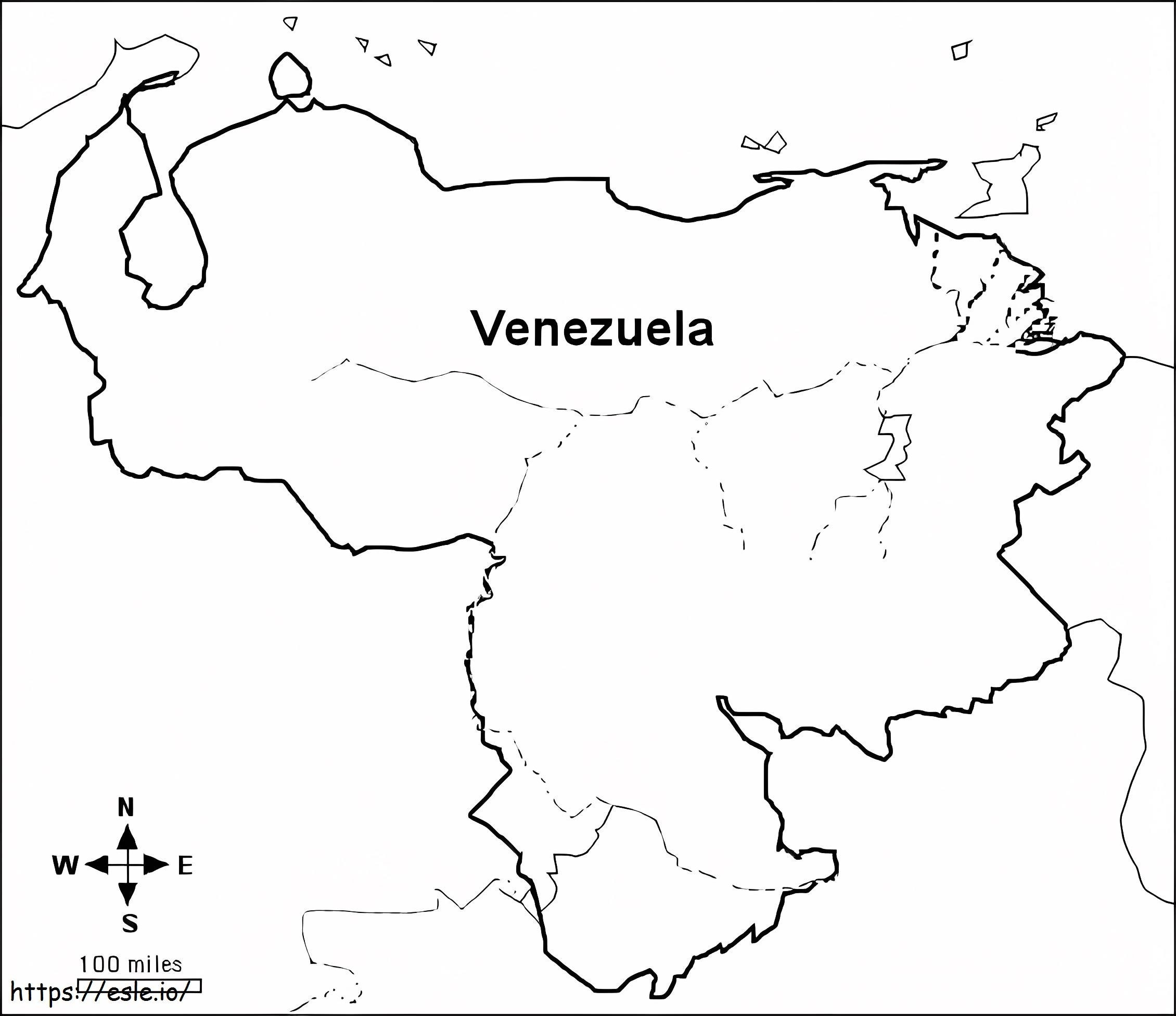 Map of venezuela coloring page