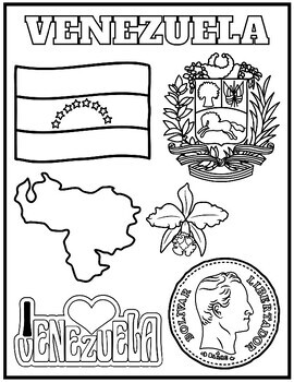 Venezuela word search and coloring page hispanic heritage month activity