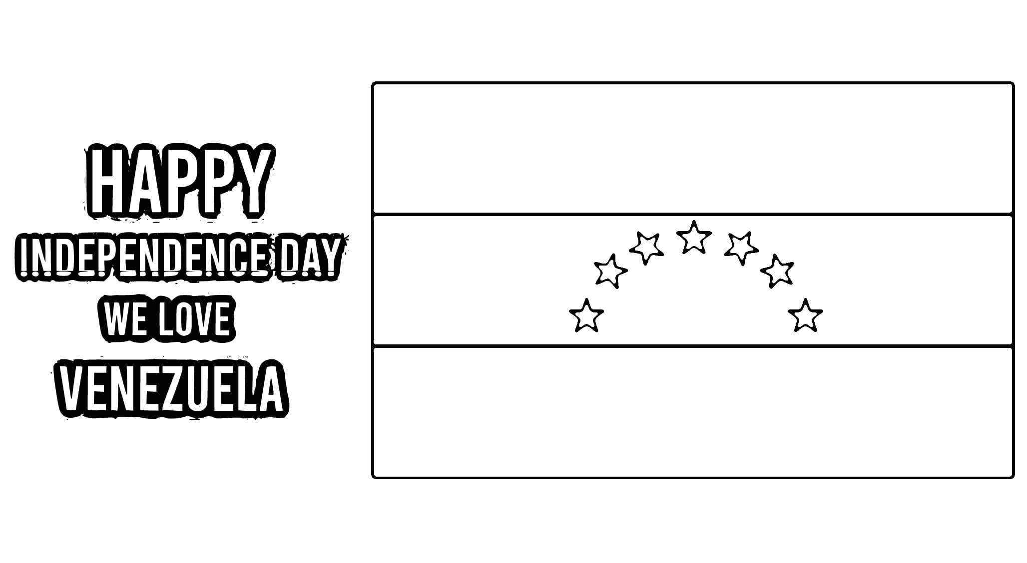 Happy venezuela independence day coloring page