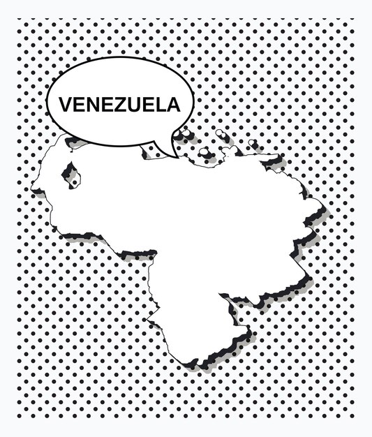 Premium vector pop art map of venezuela