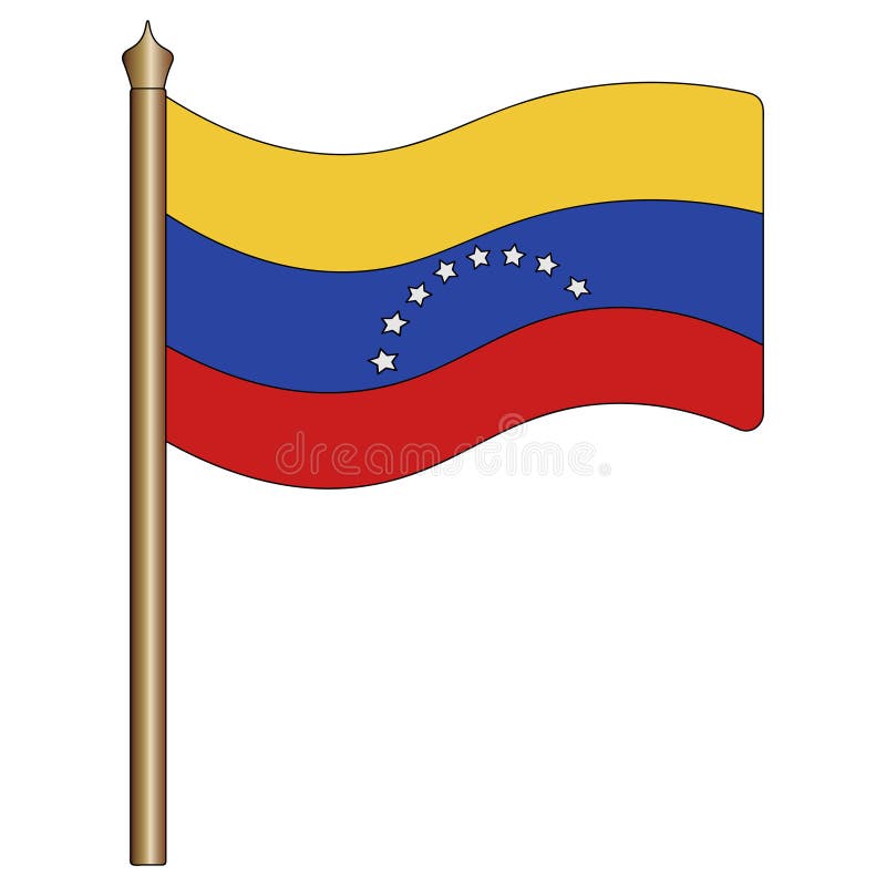 Flag of venezuela sketch color the flag according to the given example vector illustration coloring book for children stock vector