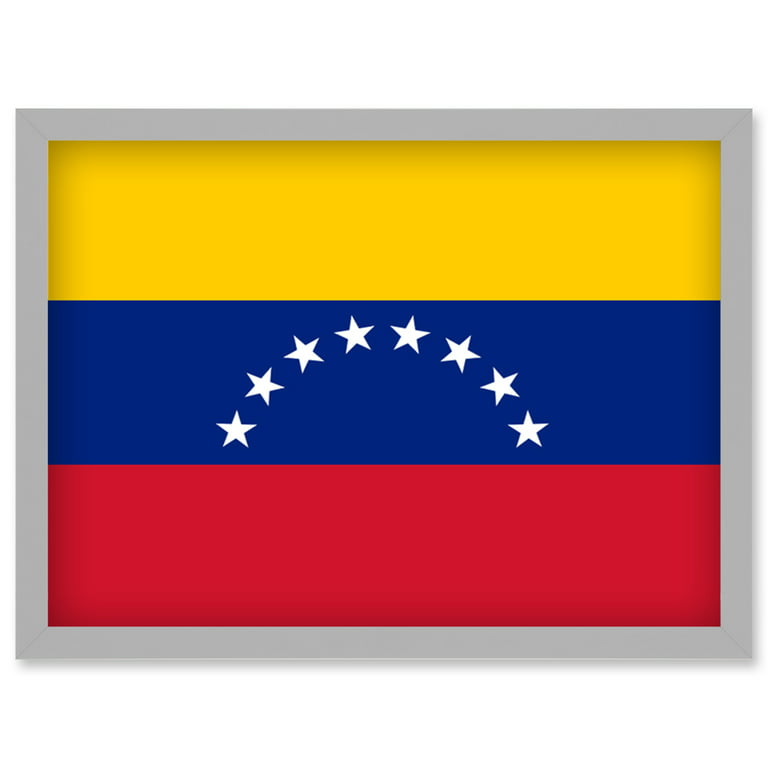 Venezuela bolivarian republic of national flag patriotic vexillology world flags country region poster artwork framed wall art print a