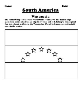 Venezuela flag worksheet by northeast education tpt