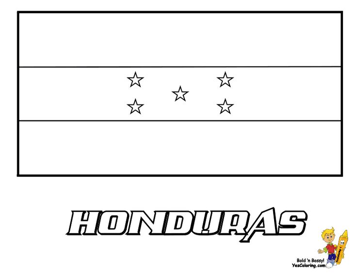 Distinguished flag pictures coloring nation of honduras httpwwwyescoloringflag