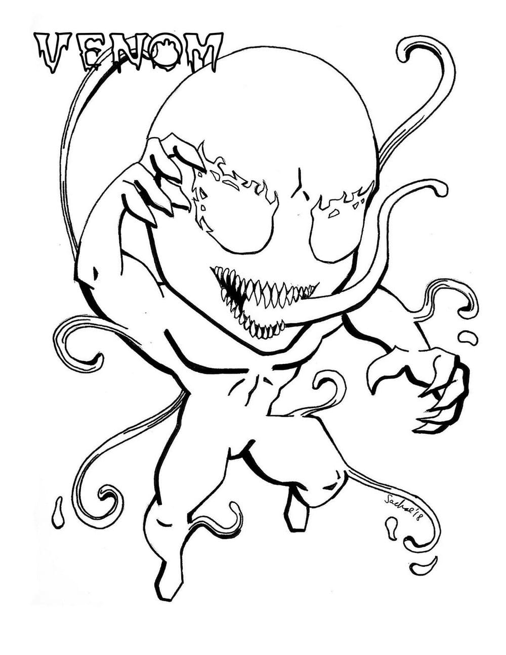 Free interactive printable venom coloring pages for kids