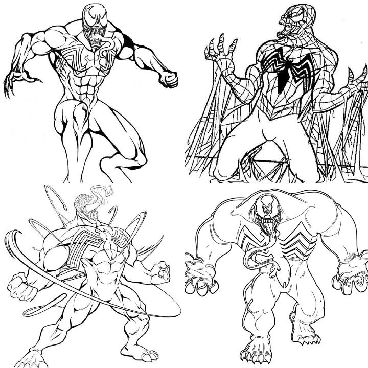 Free venom coloring pages for kids and adults