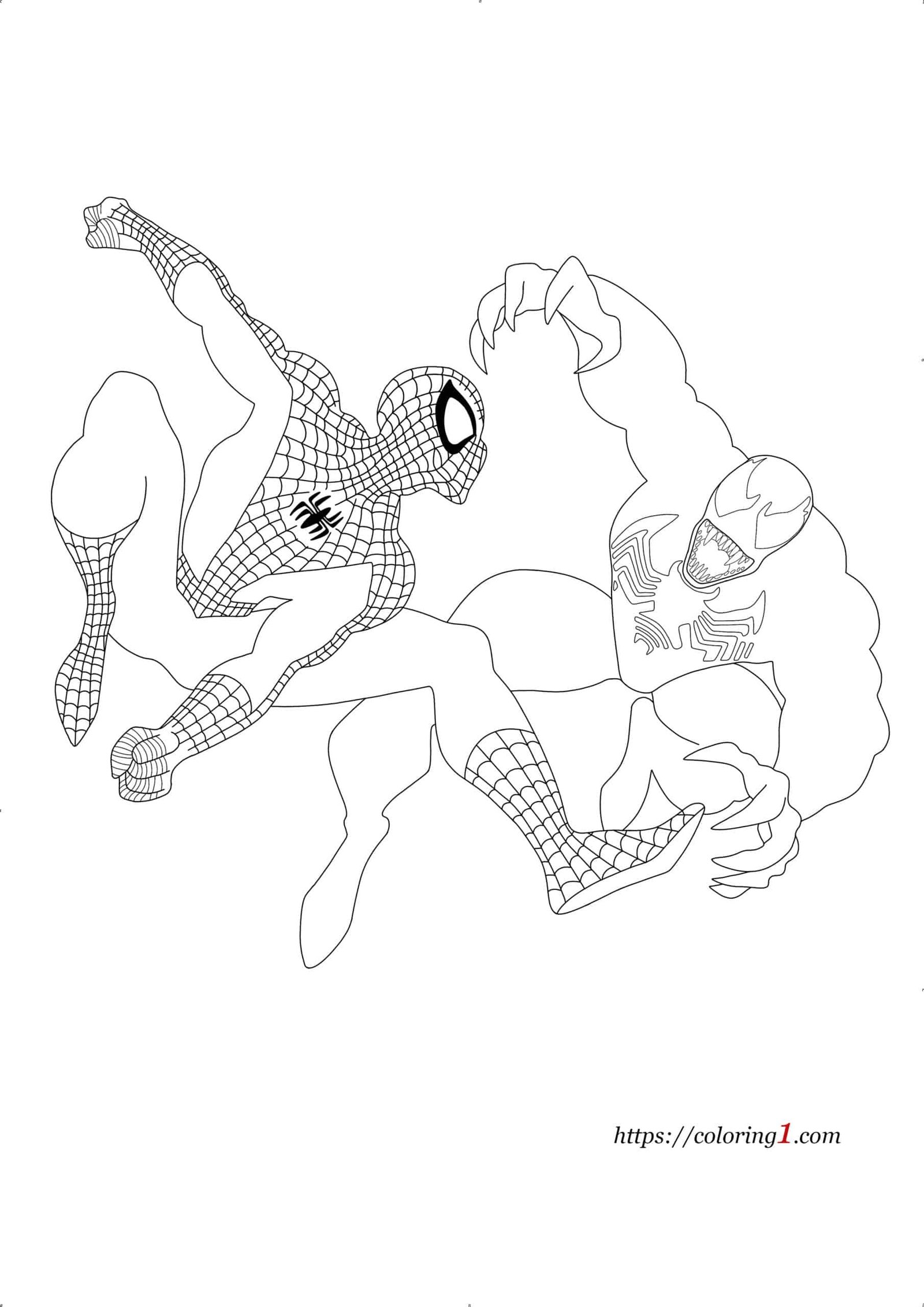 Venom vs spiderman coloring pages