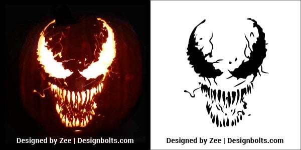 Free trendy scary halloween pumpkin carving stencils patterns printable templates ideas