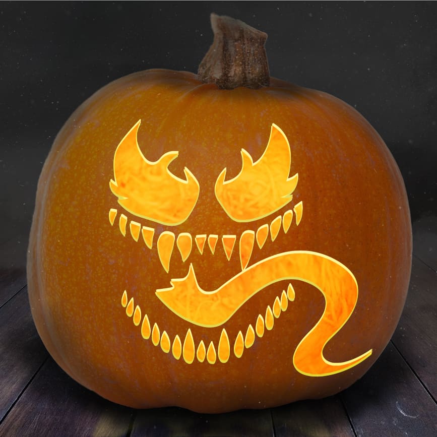 Venom pumpkin carving stencils printable templates