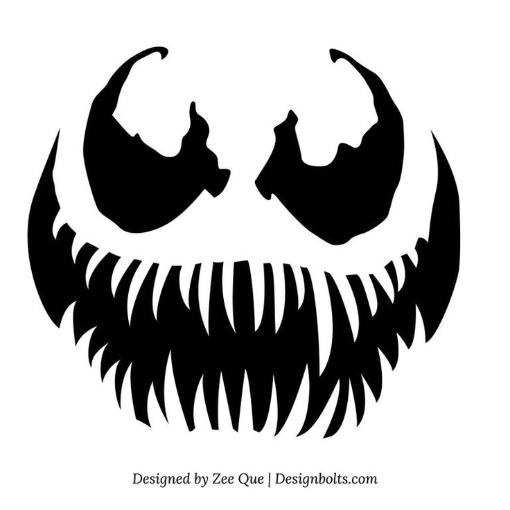 Spiderman venom pumpkin stencil