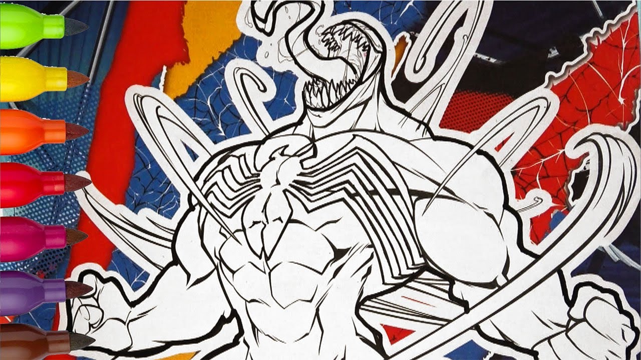 Venom coloring page coloring venom from spiderman venom marvel spiderman venom colorgoart