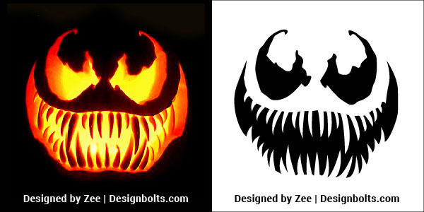 Free trendy scary halloween pumpkin carving stencils patterns printable templates ideas